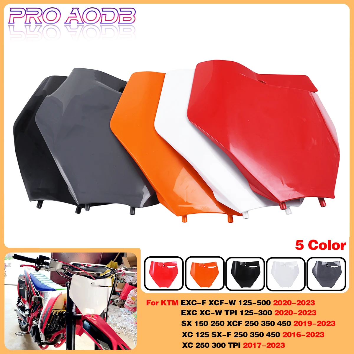 

Motorcycle Front Number Plate Plastic Cover For KTM EXC-F XCF-W XCF 250-500 2020-2023 Motocross Enduro Dirt Pit Bike Accessories