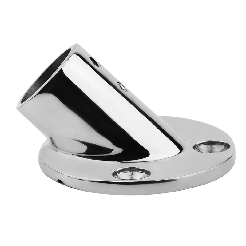 Fotografia 6: Suporte de Tubo de 25mm com Ângulos de 30, 45, 60, 90 Graus, Acessórios para Corrimão de Barco em Aço Inoxidável, Suporte com Base Redonda