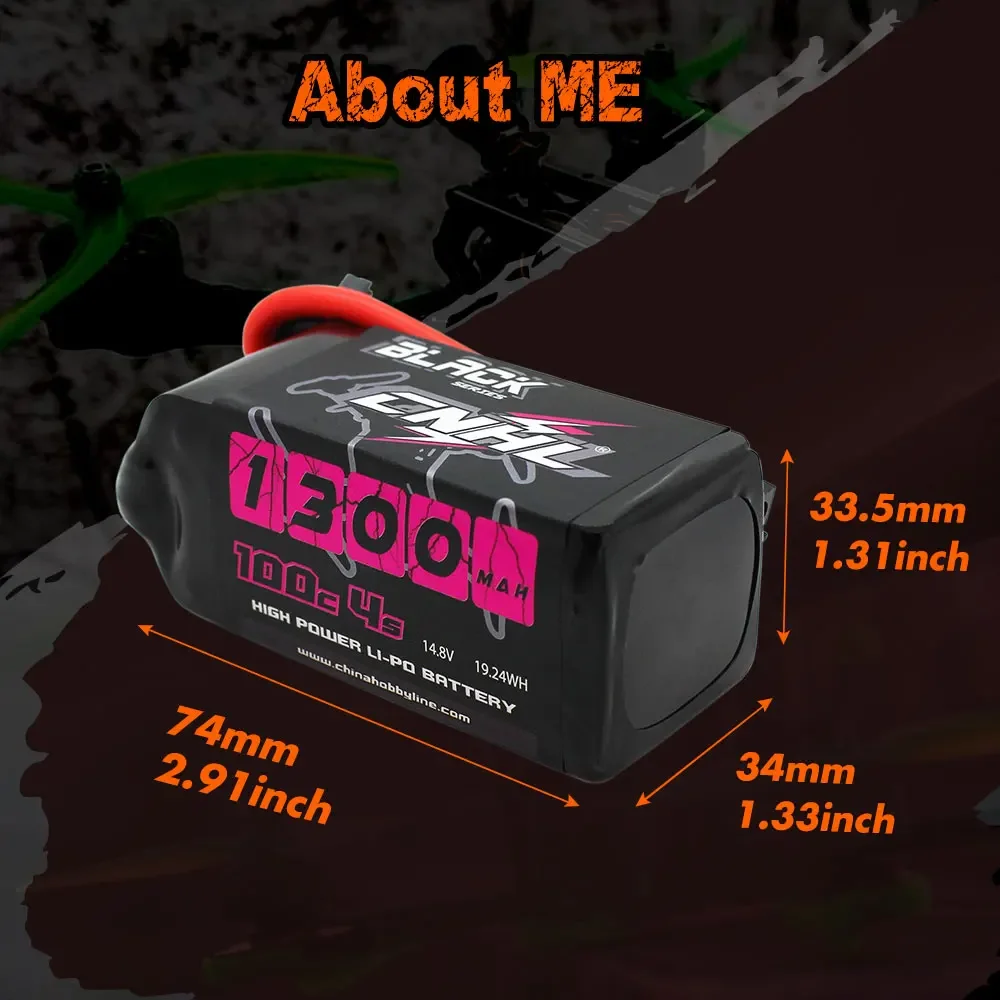 2 SZTUK CNHL 4S 14.8V Bateria Lipo 1100mAh 1300mAh 1500mAh 100C z wtyczką XT60 do samolotu FPV Drone Quadcopter Helikopter Hobby