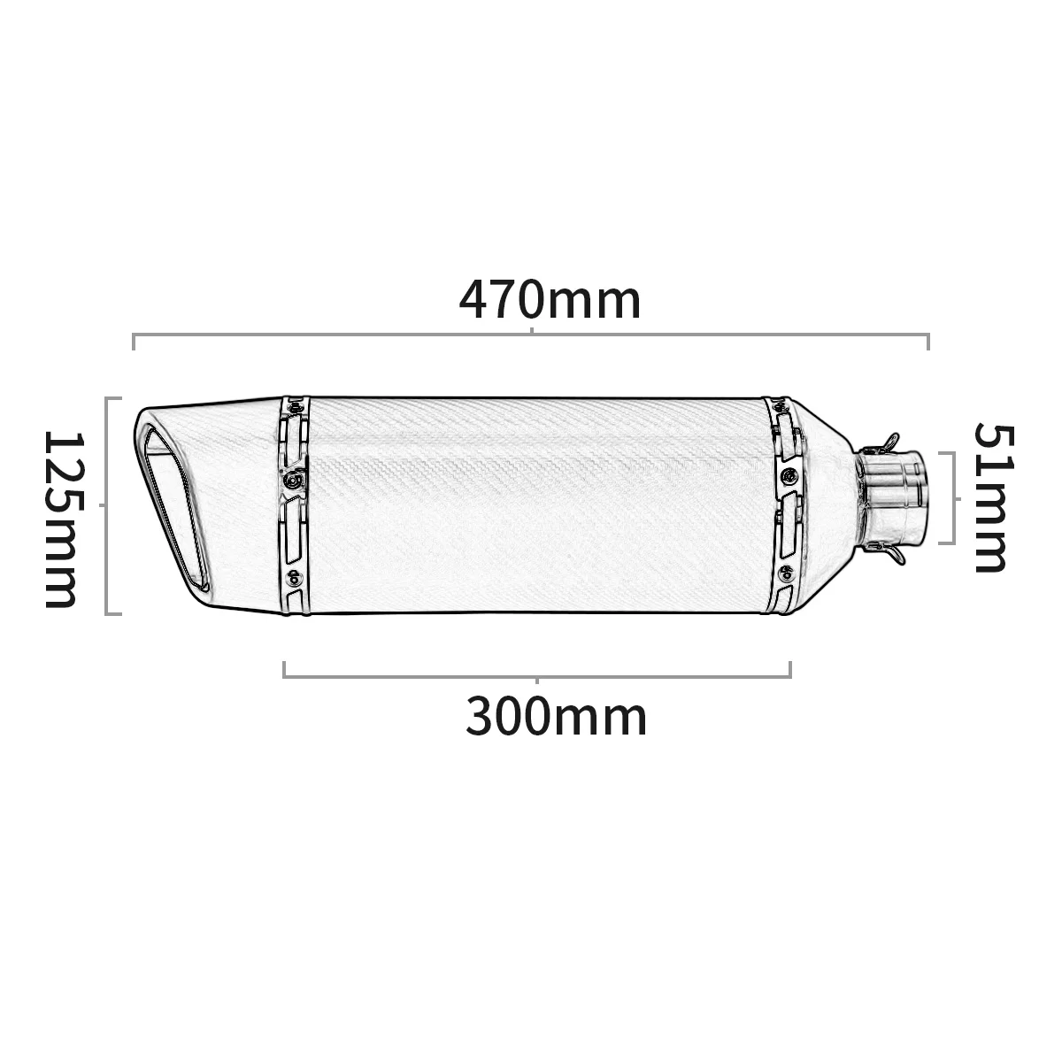 Pro benelli trk 502X 2020-2021 kolíček na motocykl výfukového systém 51mm uhlík vlákno uniknout odnímatelný DB vrah mid obvázat dýmka