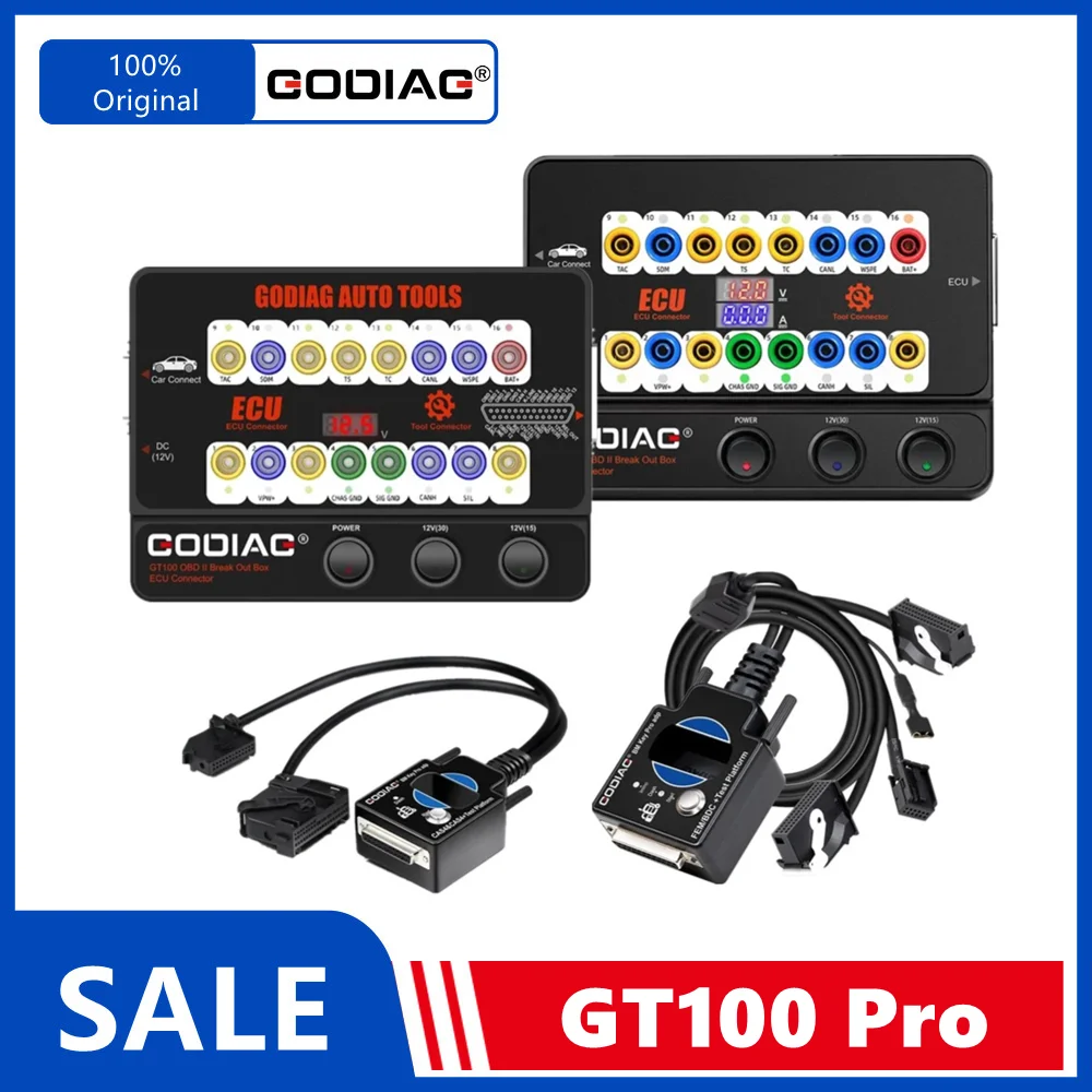 GODIAG-Connecteur ECU GT100 Pro, Boîte de Roi ation OBDII, FEM, BDC, CAS4, CAS4 +, Plate-forme de test pour Xhorse, VVDI2, Autel IM608, K518ISE, CGDI