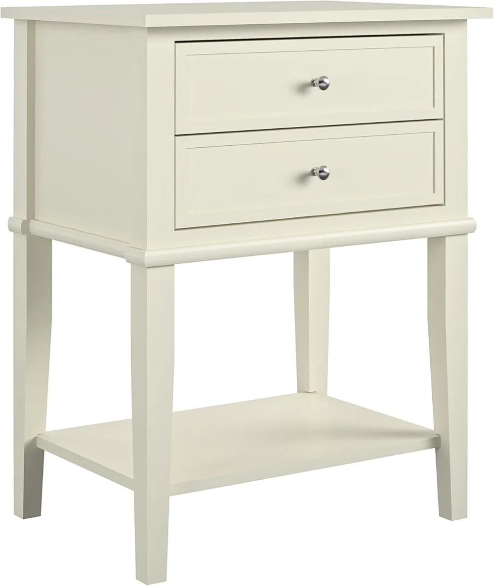 

Ameriwood Home Franklin Accent Table with 2 Drawers, Soft White