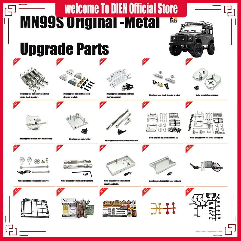 MN Model MN99s 1:12 Original or Metal Parts: Front and Rear Axle Wheels Drive Shaft Medium Wave Box Steering Rod Auto Parts