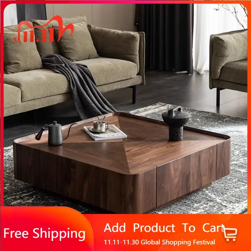 

Modern Wood Coffee Table Living Room Nordic Storage Bedroom Coffee Table Simple Minimalist Mesa Auxiliar Postmodern Furniture