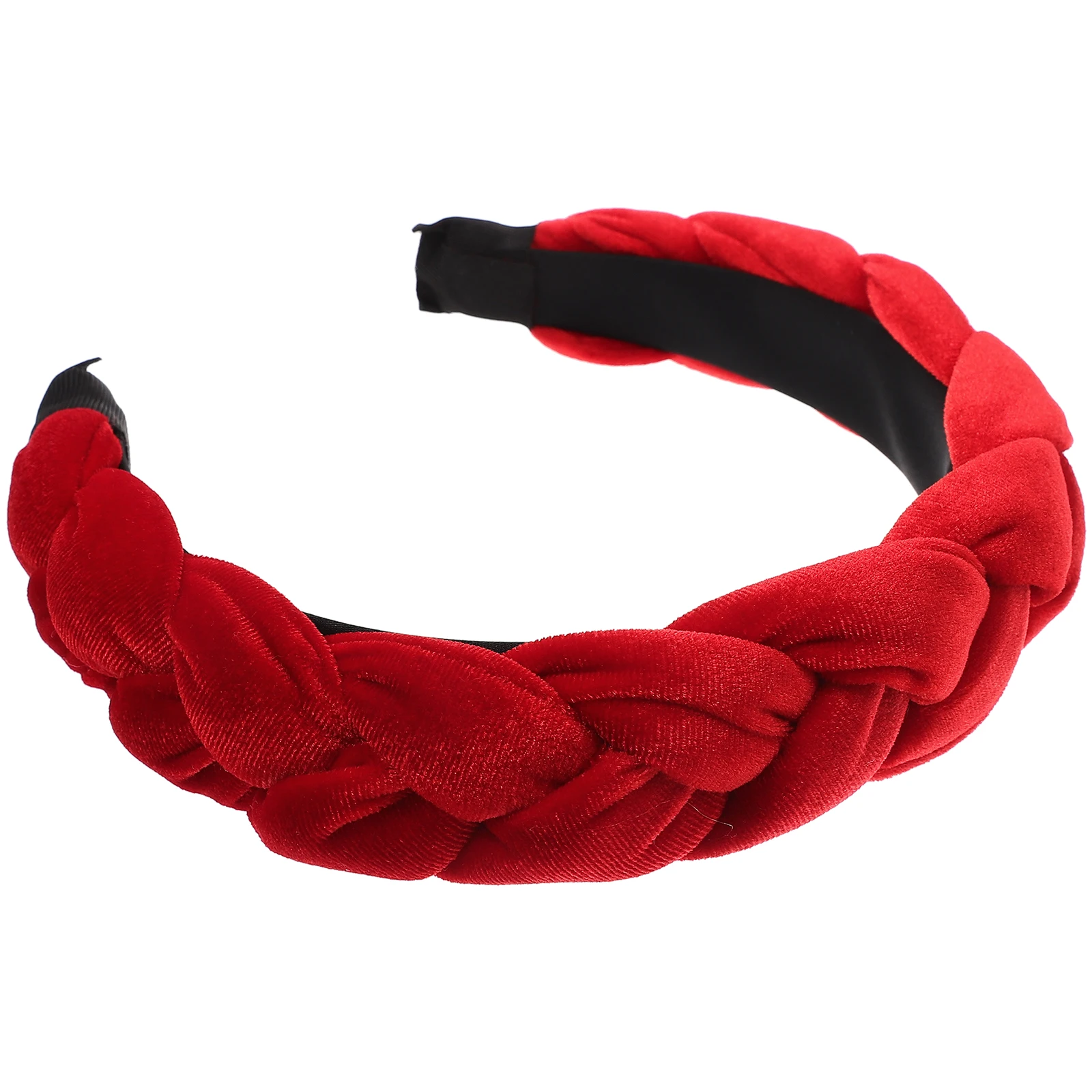 

Headband Women Padded Hairband Girls Wide Twist Fabric Red Knotted Child Short Straight Curly Wavy Hair Lightweight