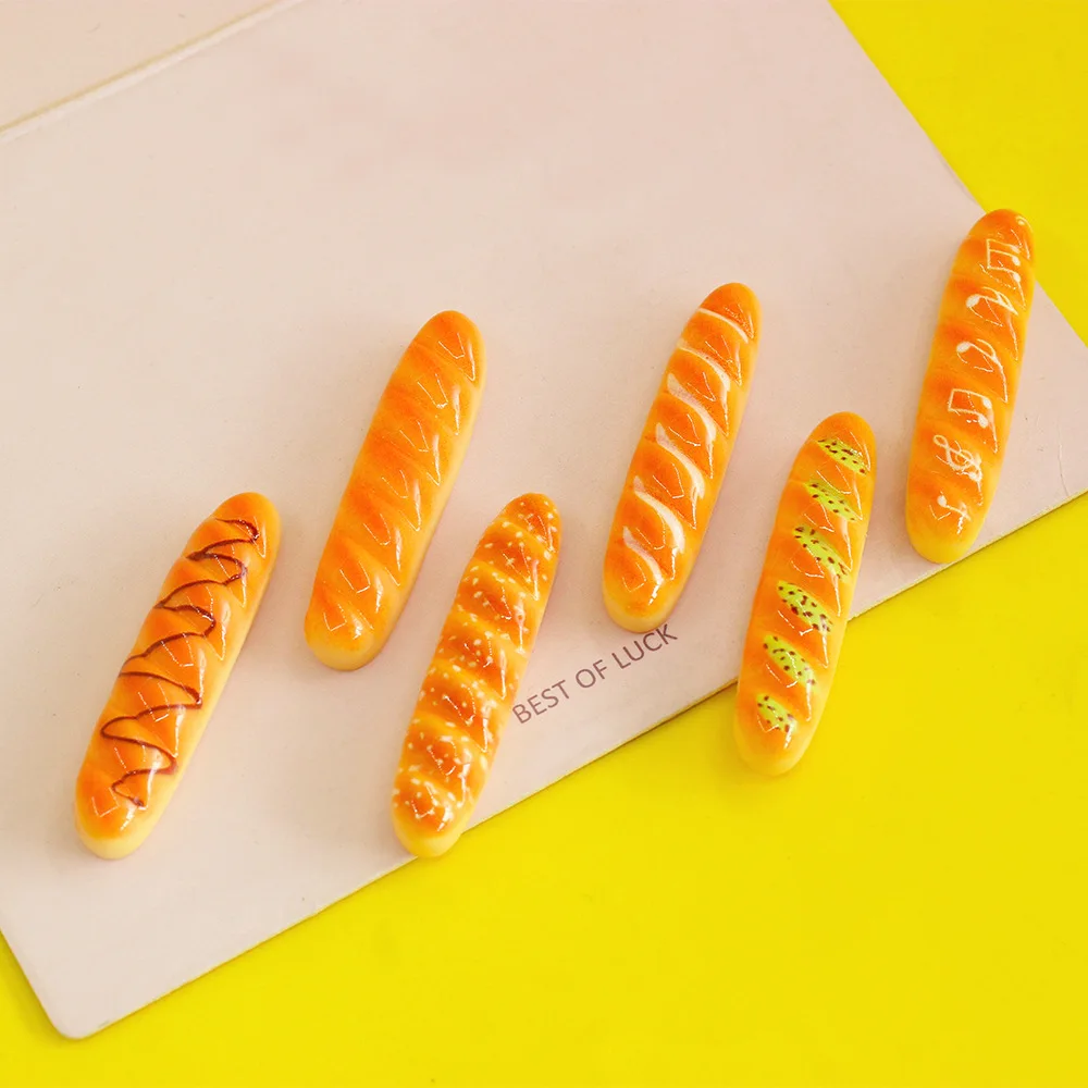 

10pcs Mini Bread Baguette Bakery Props Resin Dessert Miniature Simulation Ornaments Food Toys Home Decor Doll Accessories Toys