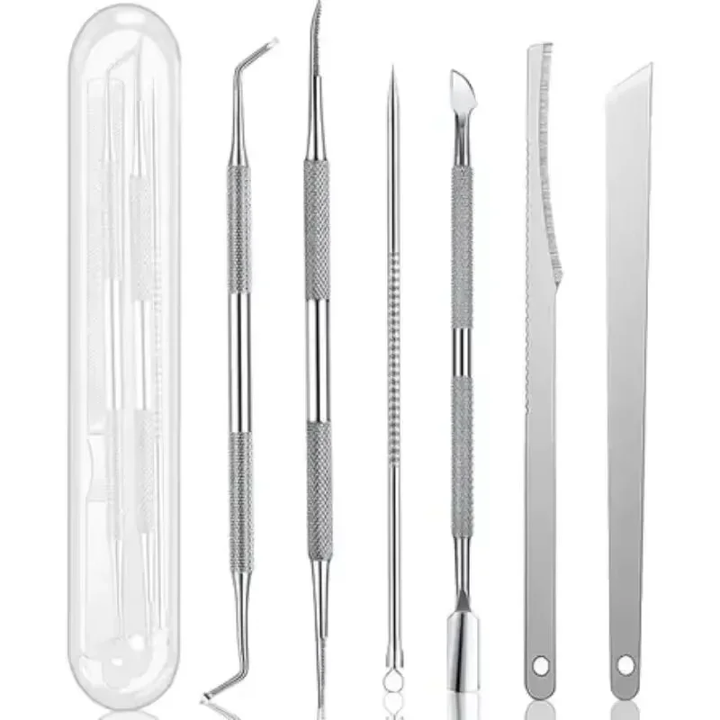 Ensemble de limes et de levage pour ongles incarnés en acier inoxydable, Kit d'élimination des ongles incarnés, outils de pédicure pour nettoyeur sous les ongles, 6/7 pièces