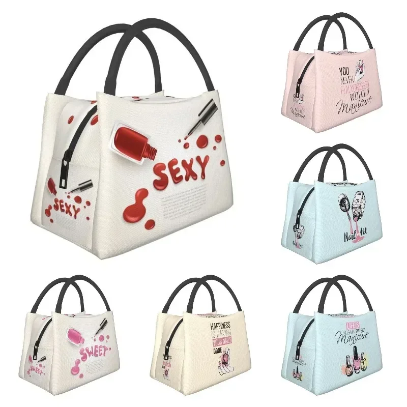 Custom Sexy Nail Polish Lunch Bags Women Cooler Warm Insulated Lunch Boxes for Work Pinic or Travel