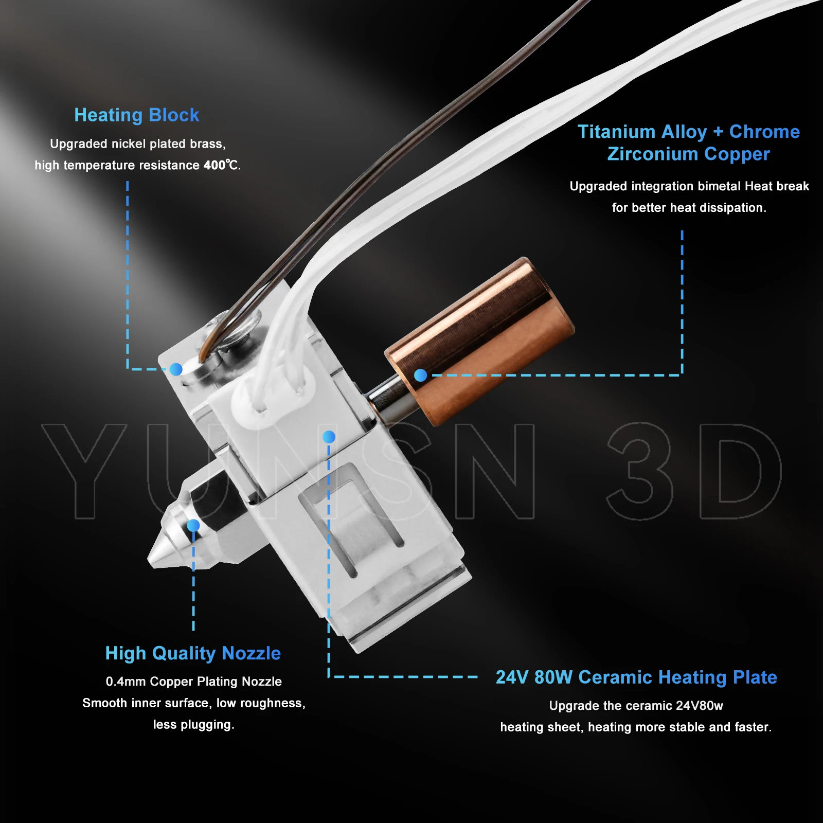 Verbessertes Hotend-Kit für Creality Ender 3 S1/Ender-3 S1 Pro/Ender-3 S1 Plus/CR-10 Smart Pro/Sermoon V1 3D-Drucker Ersatzteile – Detail 8
