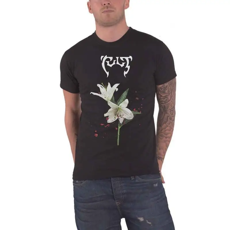 

Футболка The Cult с логотипом группы Hidden City Flowers, новая официальная мужская черная футболка