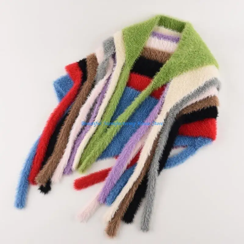 

E56A Popular Knitted Scarf Hat Pullover Hat For Various Age Windproof Headwrap