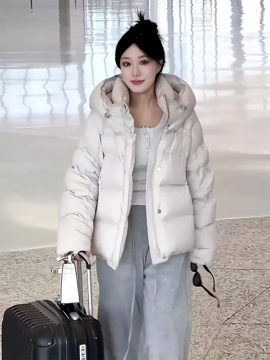 Mujer ort Thiened blanco Du down Puffer Jaet invierno nueva llegada con capucha Dstring cálido moda viaje Sle abrigo