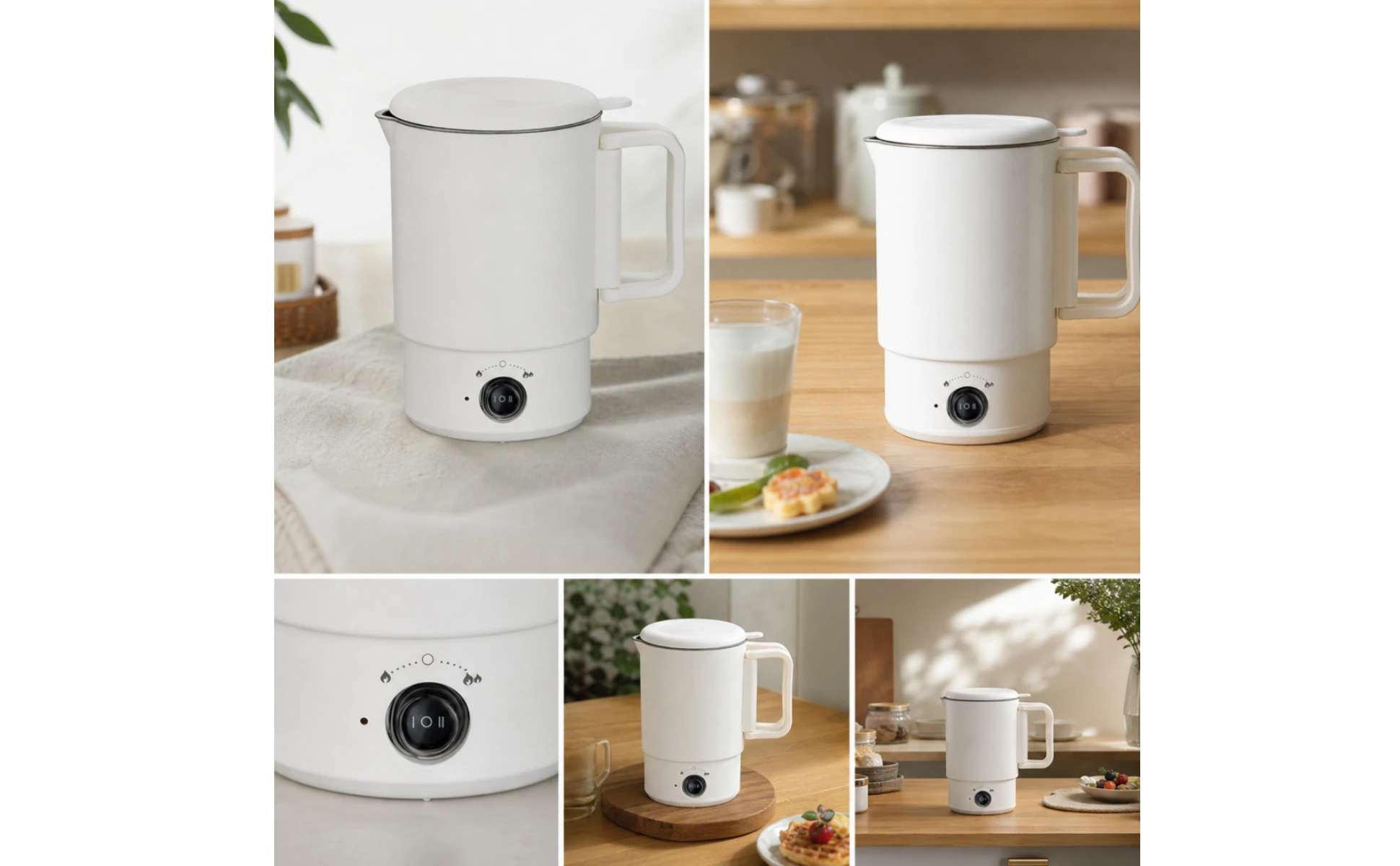 Foldable Electric Kettle Travel-Friendly Electric Kettle with Detachable Base Portable Water Boiler Compact for Travelers