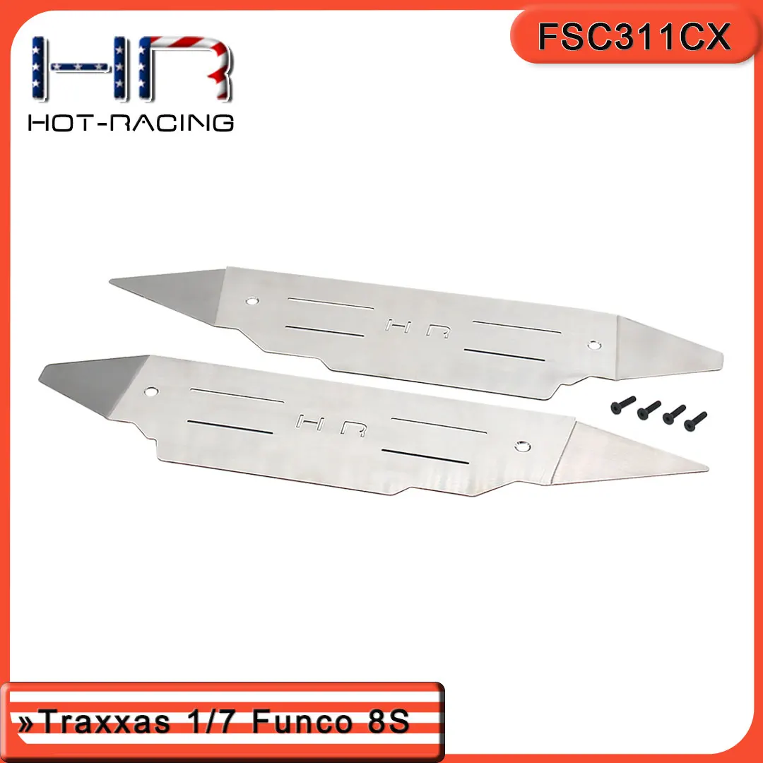 HR HOT RACING Stainless Steel center Side Skid - TRAXXAS Funco 8s