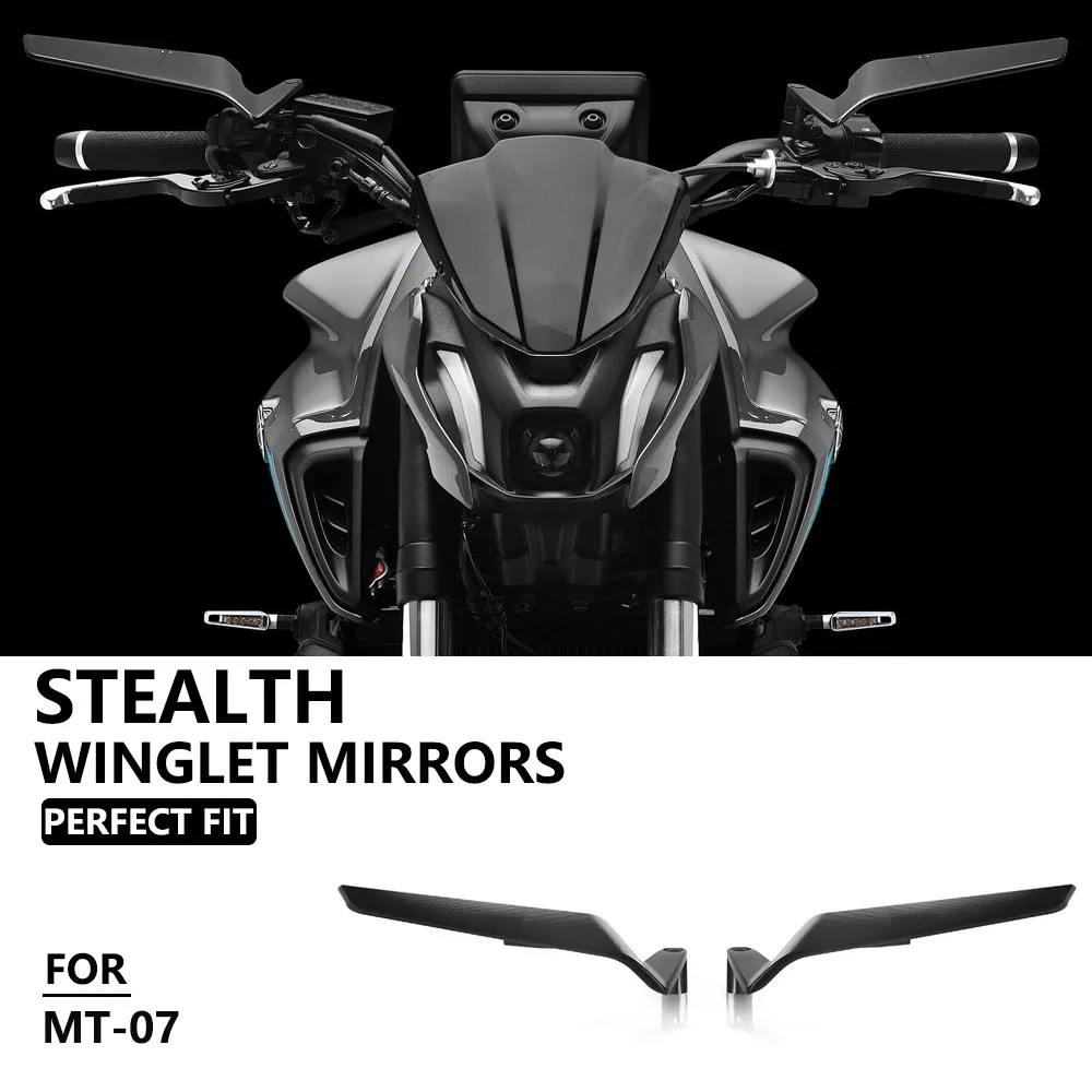 Motorcycle Mirrors Stealth Winglets Mirror Kits To Rotate Adjustable Mirrors For YAMAHA MT 07 MT07 MT 07 MT07 MT 07 MT07 21-26