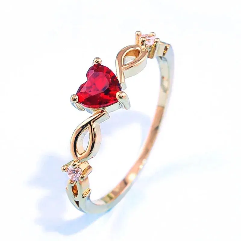 Huitan Einfache Herz Ring Für Frauen Weibliche Nette Finger Ringe Romantische Geburtstag Geschenk Für Freundin Mode Zirkon Stein Schmuck
