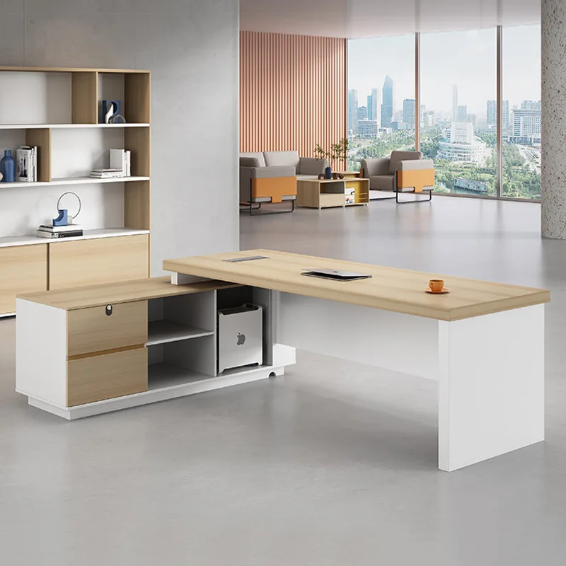 Boss desk simple modern class single president manager boss office desk and chair combination