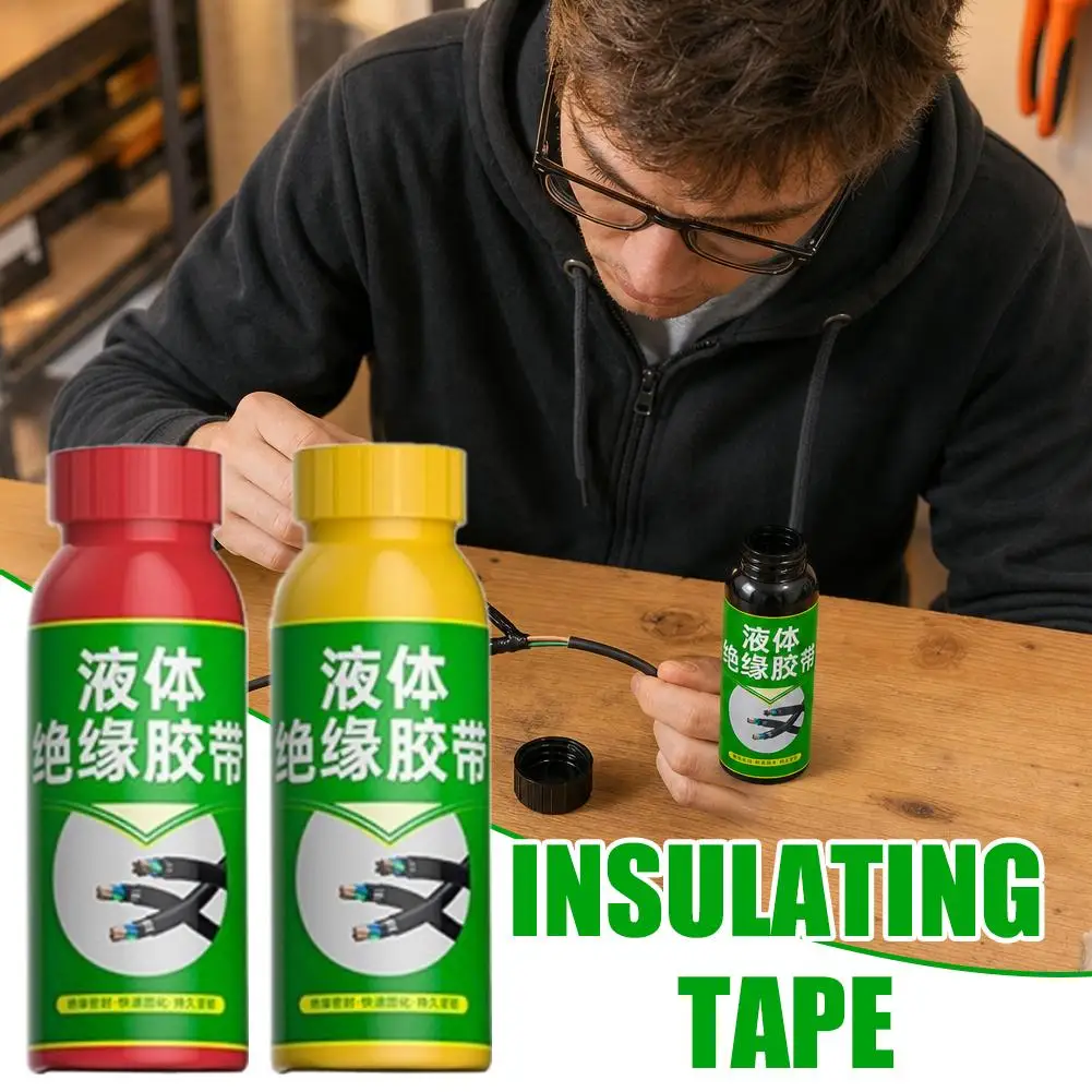 Liquid Electrical Tape Insulation Paste Sealant Suitable Fix Line Glue for Wires, Cables Home Use Insulation Adhesives Sealers