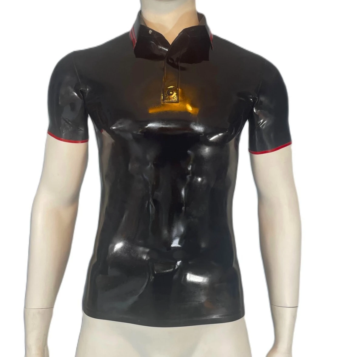 

Rubber Latex Skincut Polo Shirt Men's T-shirts
