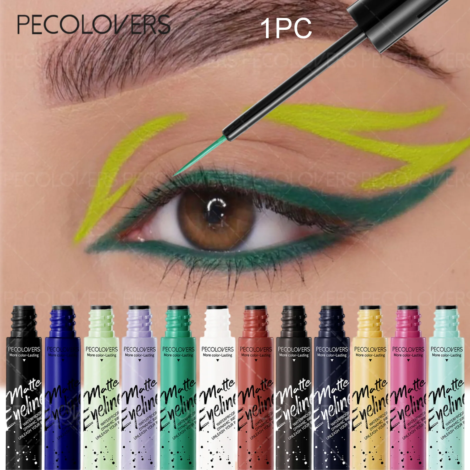 1PC Matte Color Eyeliner Pen Liquid, Durable, Easy to Color, Fast Drying, Smooth,Eyeliner Pen Suitable for Music Festival Makeup