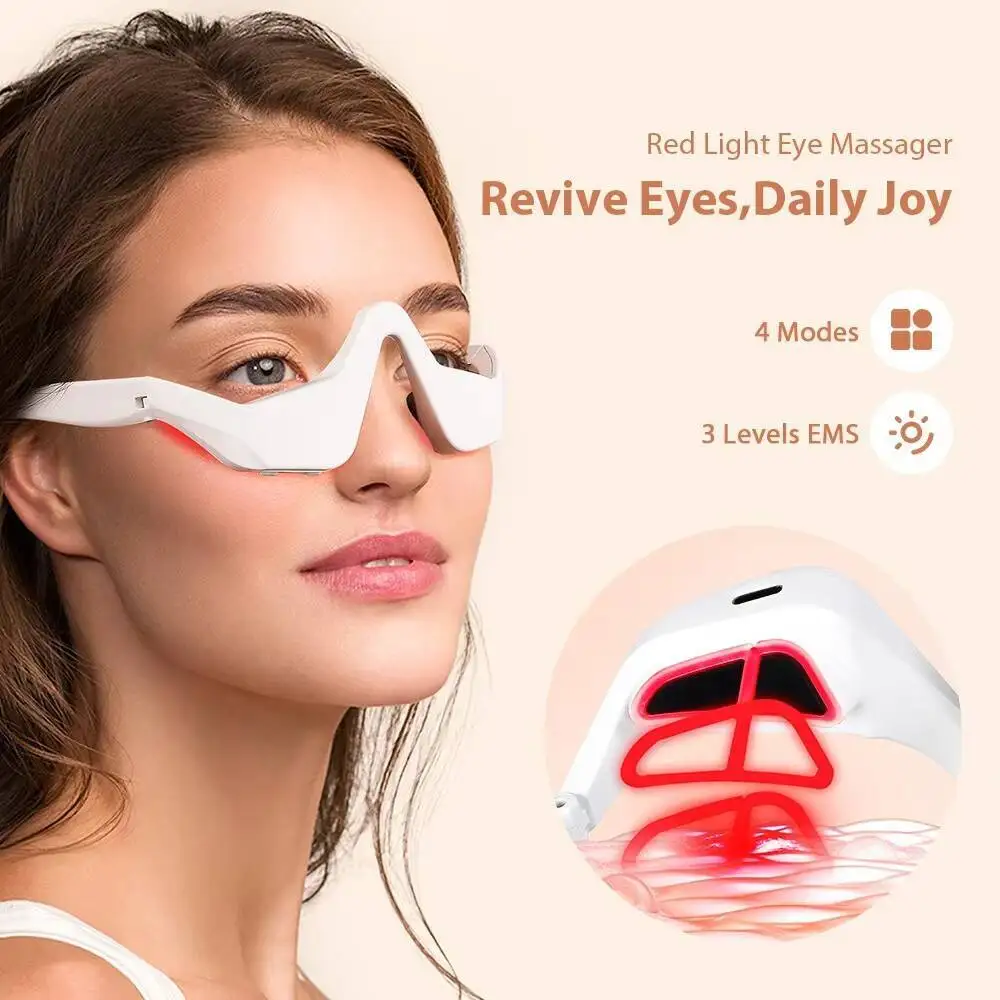 EMS Eye Massager Red Light Therapy 3D นวด Dark Circles Removal อุปกรณ์ความงามบนใบหน้า Microcurrent Eye Care Home