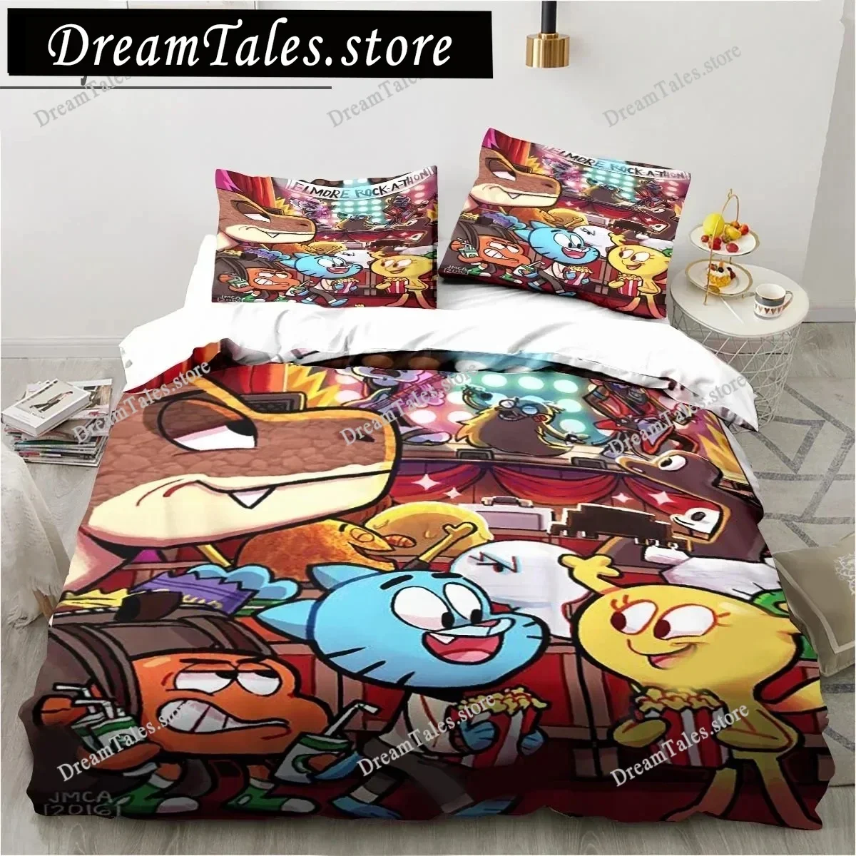 The Amazing World Gumball Cartoon Poster Sheets Quilt Covers Bedding Dormitory Sheets Bedding Set Soft Warm Bedding Set