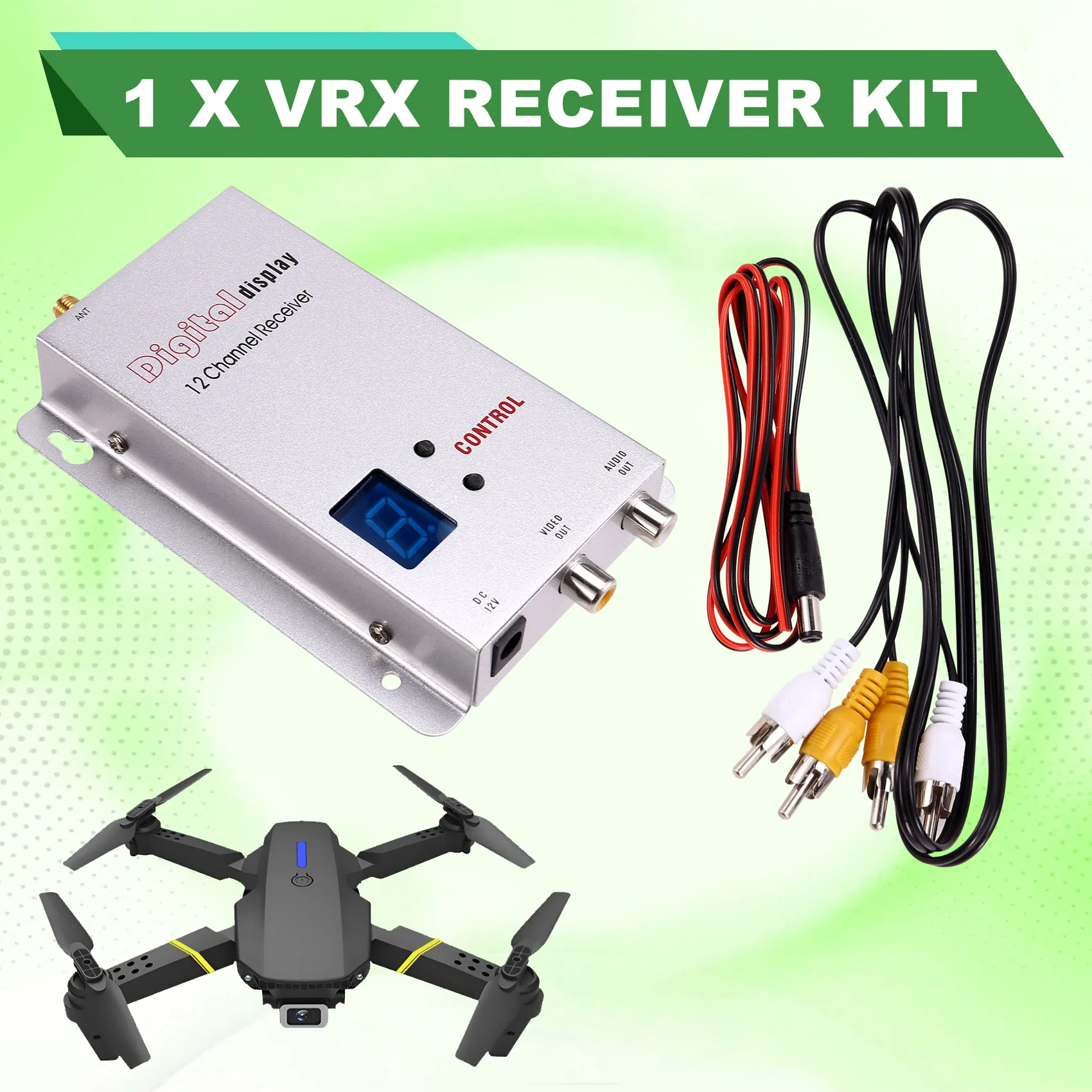 ABZW FPV 1.2G 1.3G VRX レシーバー VRX レシーバーキット 12CH デジタルディスプレイ 長距離 FPV ドローン RC モデル用