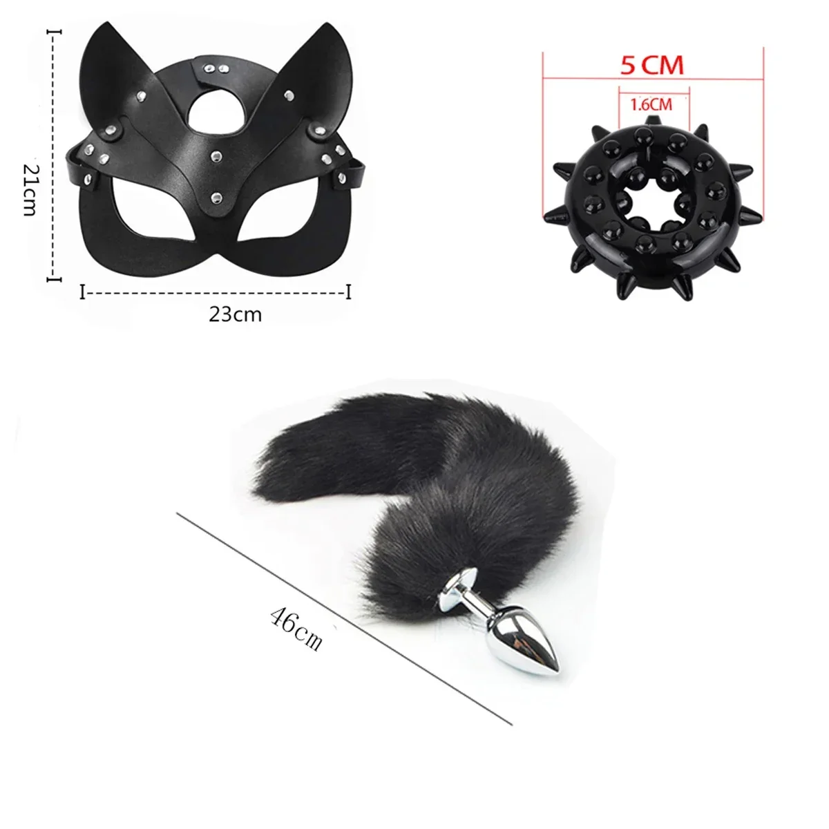 13 قطعة مجموعة الذئب الأسود لعبة الجنس زوجين لعبة الجنس أصفاد جلدية سوط الحلمة كليب الذيل المكونات الشرج زوجين لعبة #3