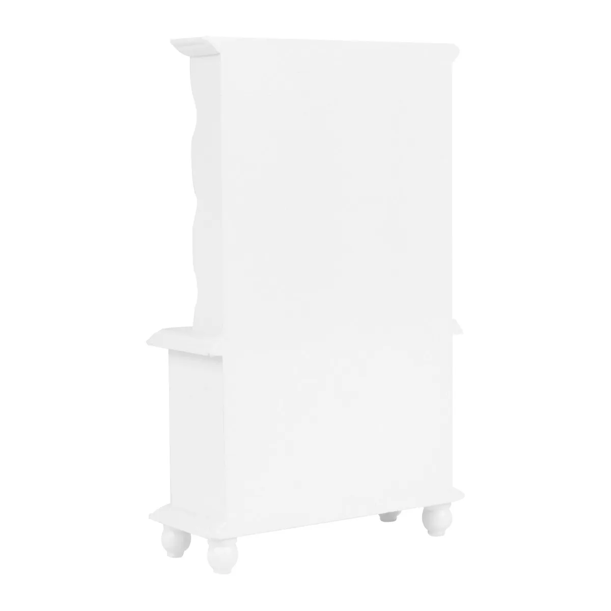 

Mini House Wooden Cabinet Bookcase White Traditional Style 3 Shelves 4 Drawers 2 Door Cabinets Brass Handles Living Room