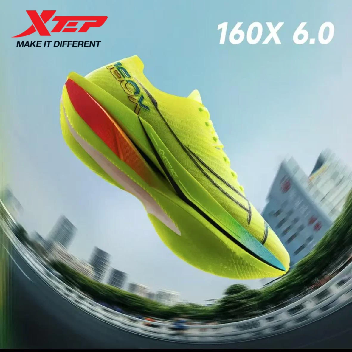 Xtep 160X 6.0 Running Shoes Professional Marathon PB Carbon Plate For Men 2024 Cushioning Shock Absorption Sneakers 976319110057