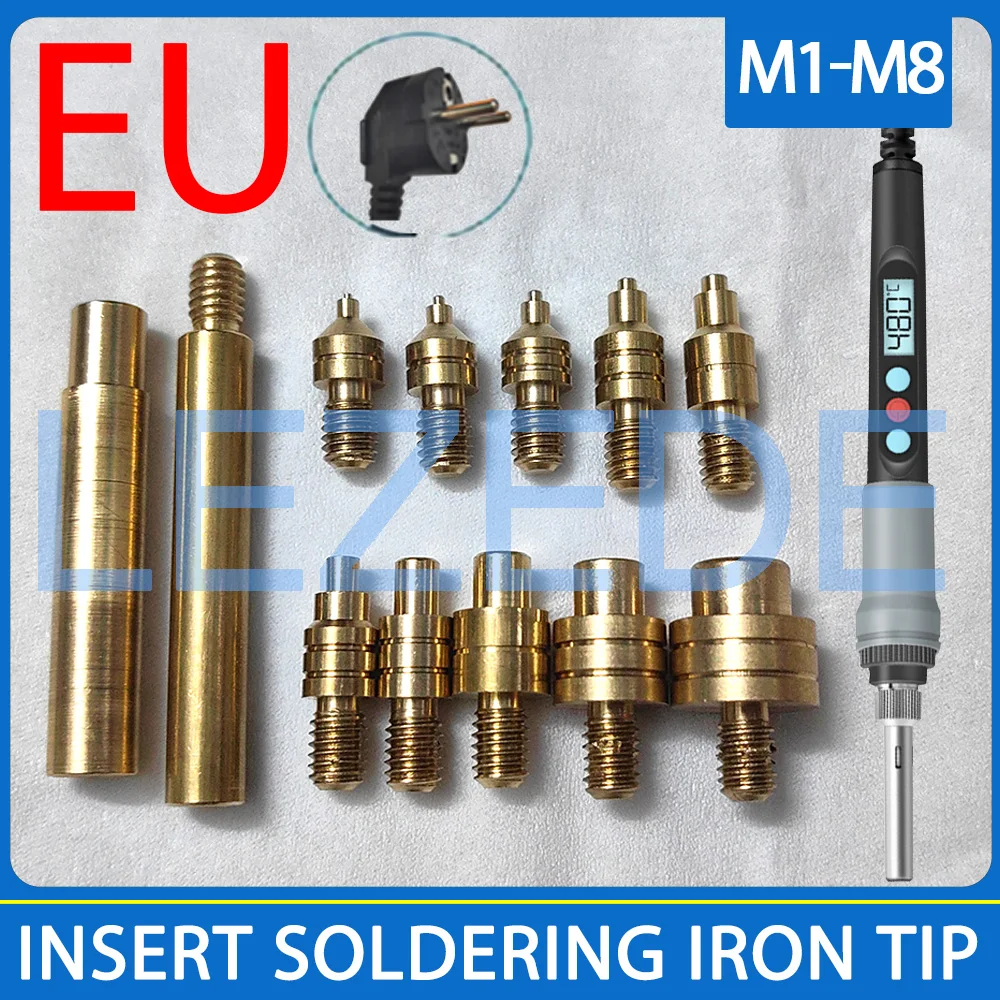 Heat Set Insert Tool Soldering Iron Tip for 3D Printing M3 M4 M5 M6 Hot Melt Thread Embedded Copper Nut Insertion Tool Kit