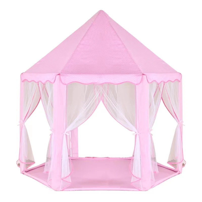 

Children's indoor Tulle hexagonal PINK tent baby Decoration Game House Princess Game Castle Tent Toy House