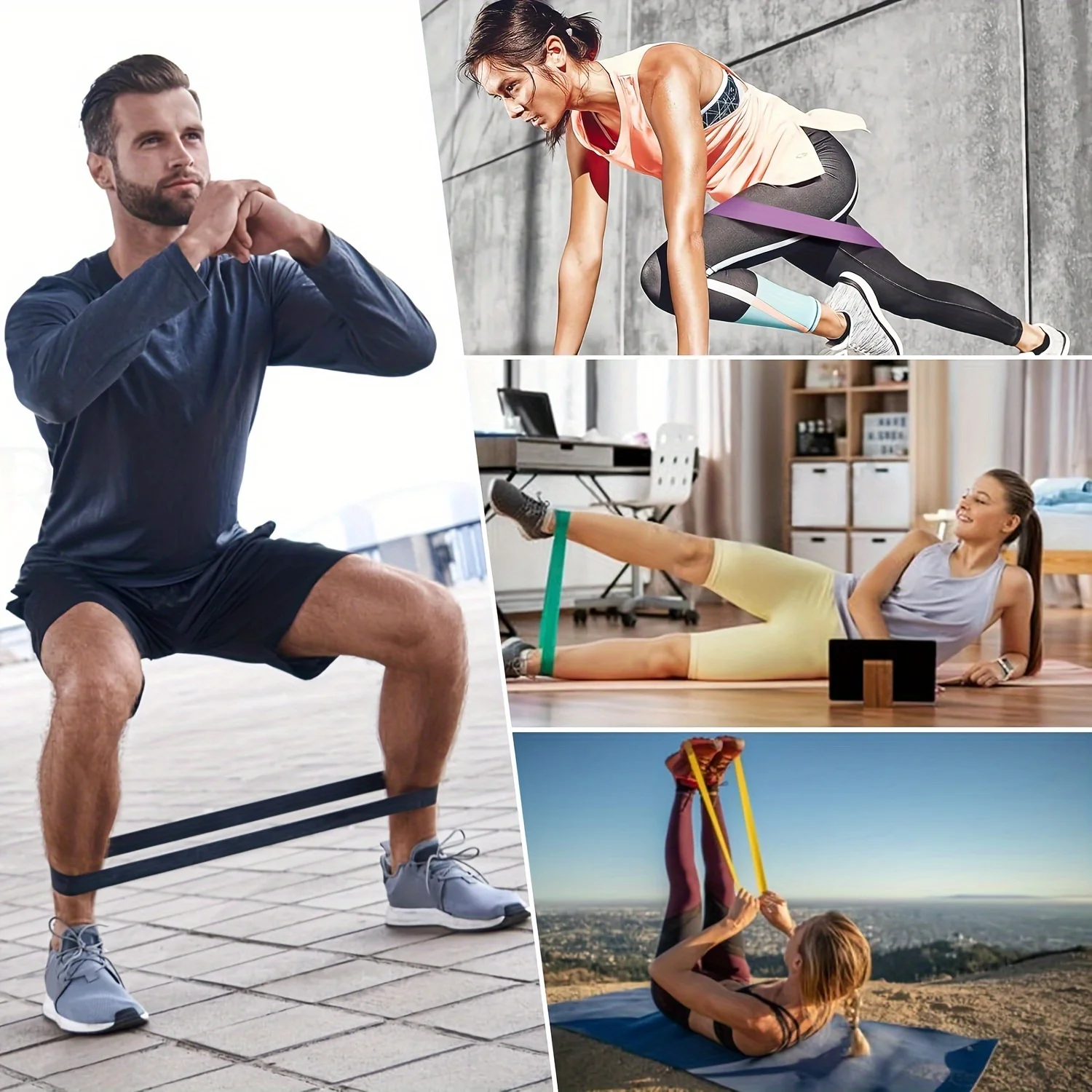 Opaska fitness unisex podciąganie elastyczne gumki pętla oporowa zestaw energetyczny domowa siłownia trening Expander wzmocnienie treningu