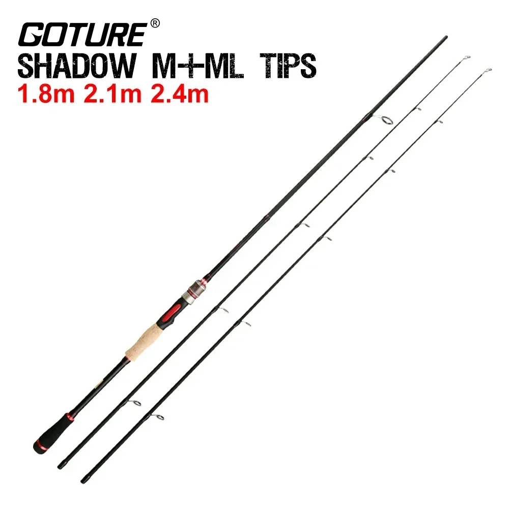 

Goture SHADOW Fishing Rod 2pcs Fishing Lure Pole 1.8m 2.1m 2.4m Spinning Casting Rod M ML Carp Perch Outdoor Fishing Acessories