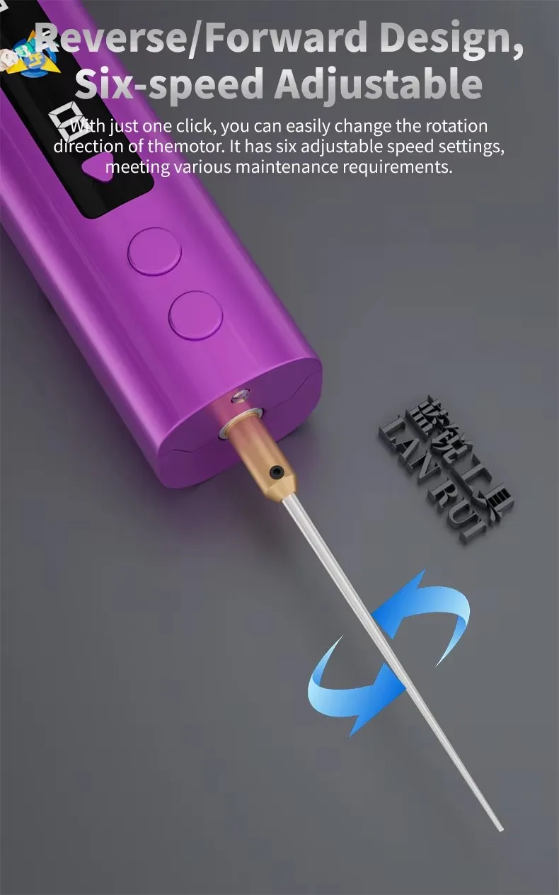 LANRUI LR-9 Electric Glue Remover 5000RPM 6 Speeds Adjustable Forward Reverse Type-C Charging for Phone Screen Repair Tools