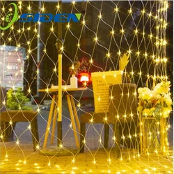 LED Net Curtain Mesh Fairy String Light Christmas 3x2m 200led EU 220V Party Wedding New Year Garland Outdoor Garden Decoration