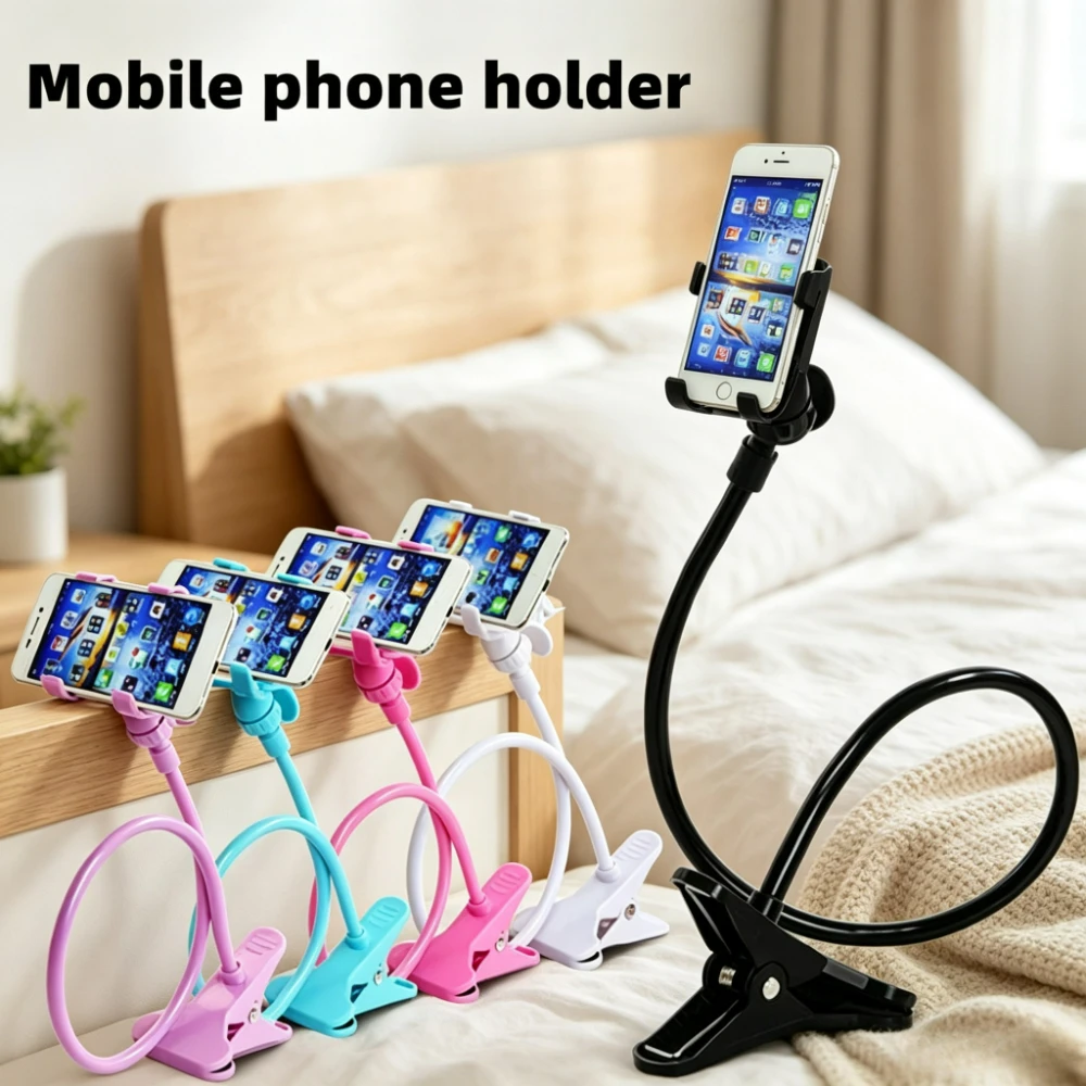 360° Rotatable Lazy Mobile Phone Clips Holder Flexible Long Arm Stand Portable Universal Adjustable Cell Phone Bracket for Bed