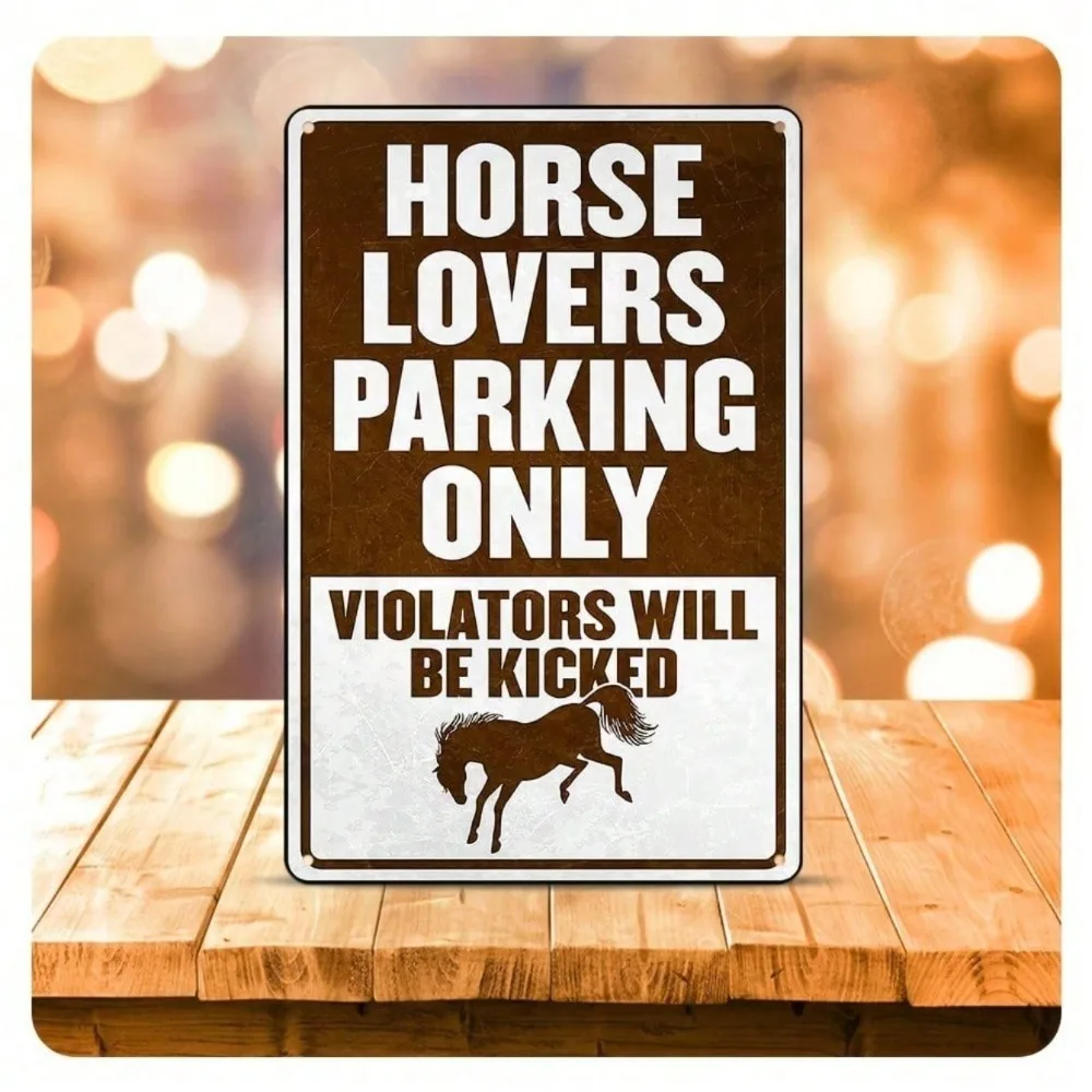 CIFbuy Vintage Horse Lovers Aluminum Wall Art 8x12 Inch Waterproof Tin Metal Sign for Home Bar Garage Man Cave Decor