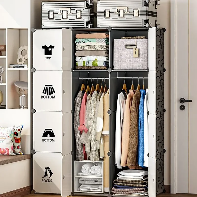 Reception Wardrobe Clothes Cabinets Folding Simple Dressers Storage Closet Plastic Living Room Guarda Roupa Unique Furniture