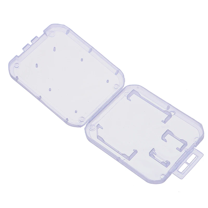 Transparente Memory Card Storage Box, caixa de plástico transparente, vara, SD, TF Card Storage Box, suporte de proteção, 10pcs