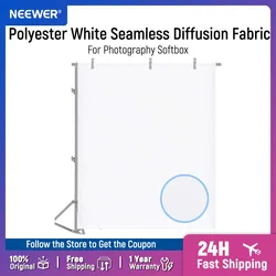 Neewer 1 Yard Polyester White Seamless Diffusion Fabric for Photography Softbox Light Tent and Lighting Light Modifier