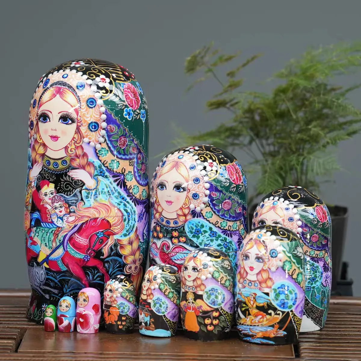 Matryoshka doll 10 layers of paint, air-dried linden wood, holiday gift ornament, Harbin  tourist souvenir