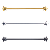 JHJT 16G Industrial Barbell Piercing Stainless Steel Heart Star Cartilage Earring Ear Body Jewelry