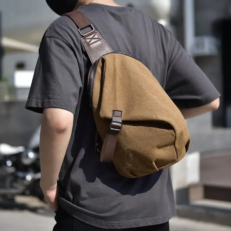 Fashion Casual Outdoor Men Chest Sling Bag Women Waterproof Multilayer One Shoulder Small Backpack Nylon Crossbody Bag 2026 NEW