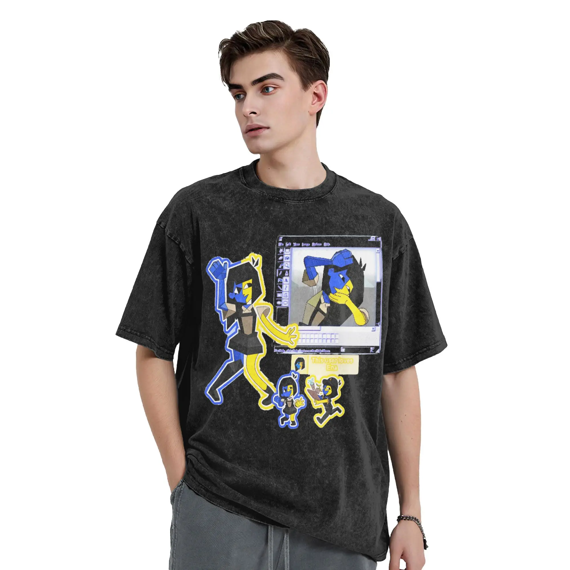 حلم شواء إينا تي شيرت محب تي شيرت قصير الأكمام Y2K مضحك بلايز الصيف القطن الجولة الرقبة المتضخم تيز