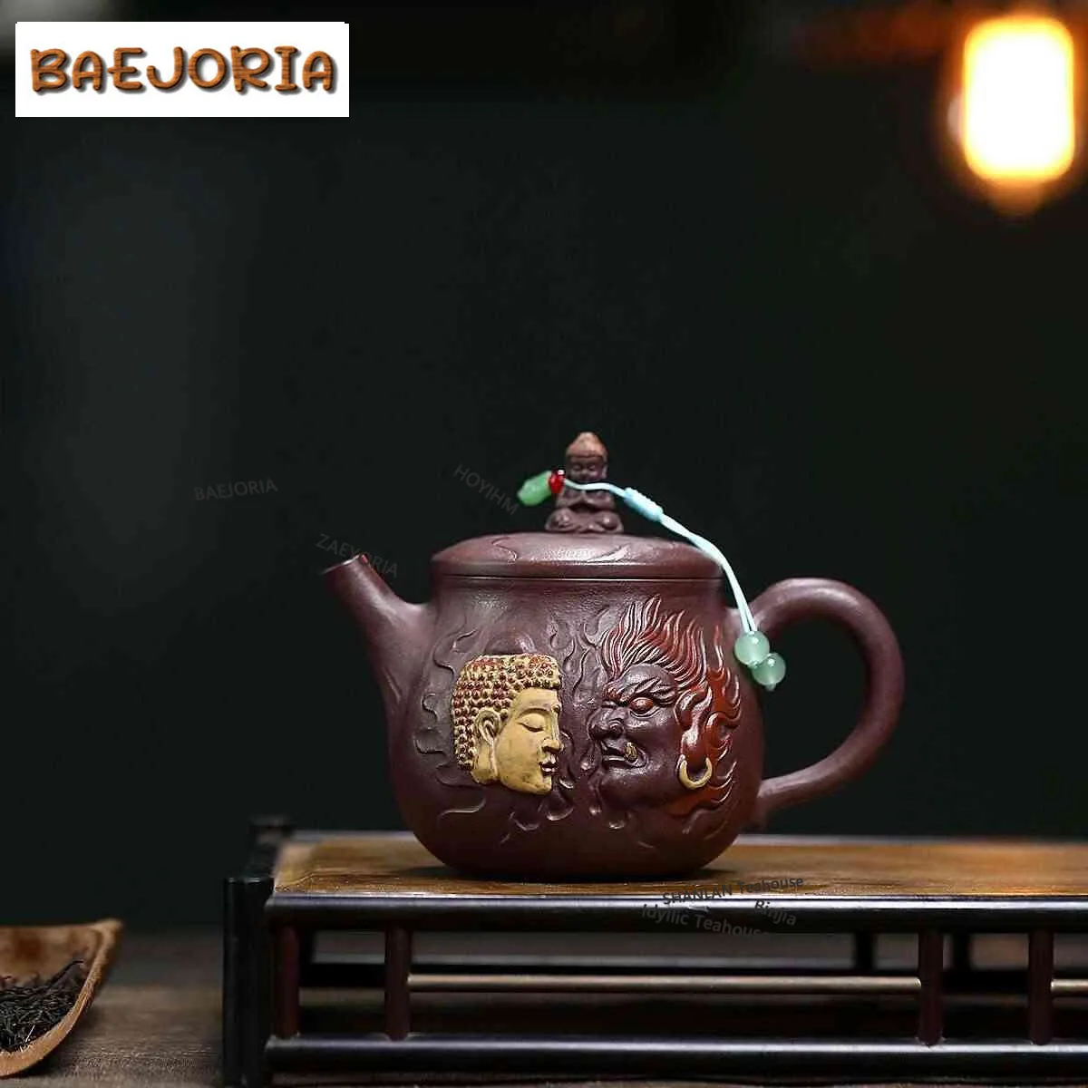 BAEJORIA 370ml Retro Yixing Purple Clay Teapot Handmade Large Caliber Pot Raw Ore Purple Mud Kettle Chinese Zisha Teaset Gift