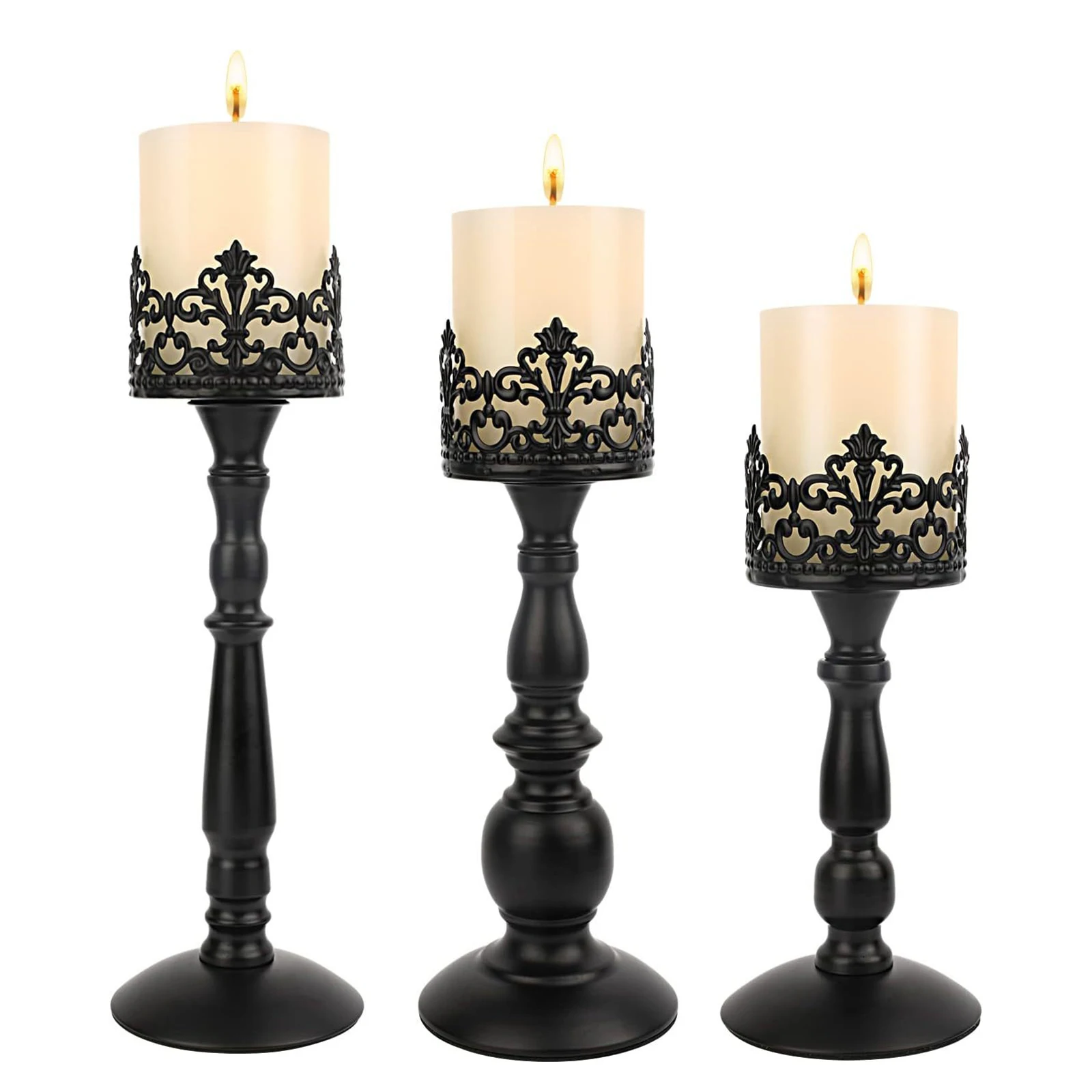 Vintage Candle Holder Crown Elegant Hollow Iron Construction Durable European Style For Wedding