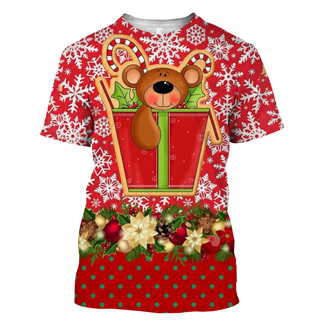 Christmas Men's and Women's T-shirt 3D Printed Short Sleeve Casual T-shirt Christmas Eve Carnival Hip Hop Top image 3