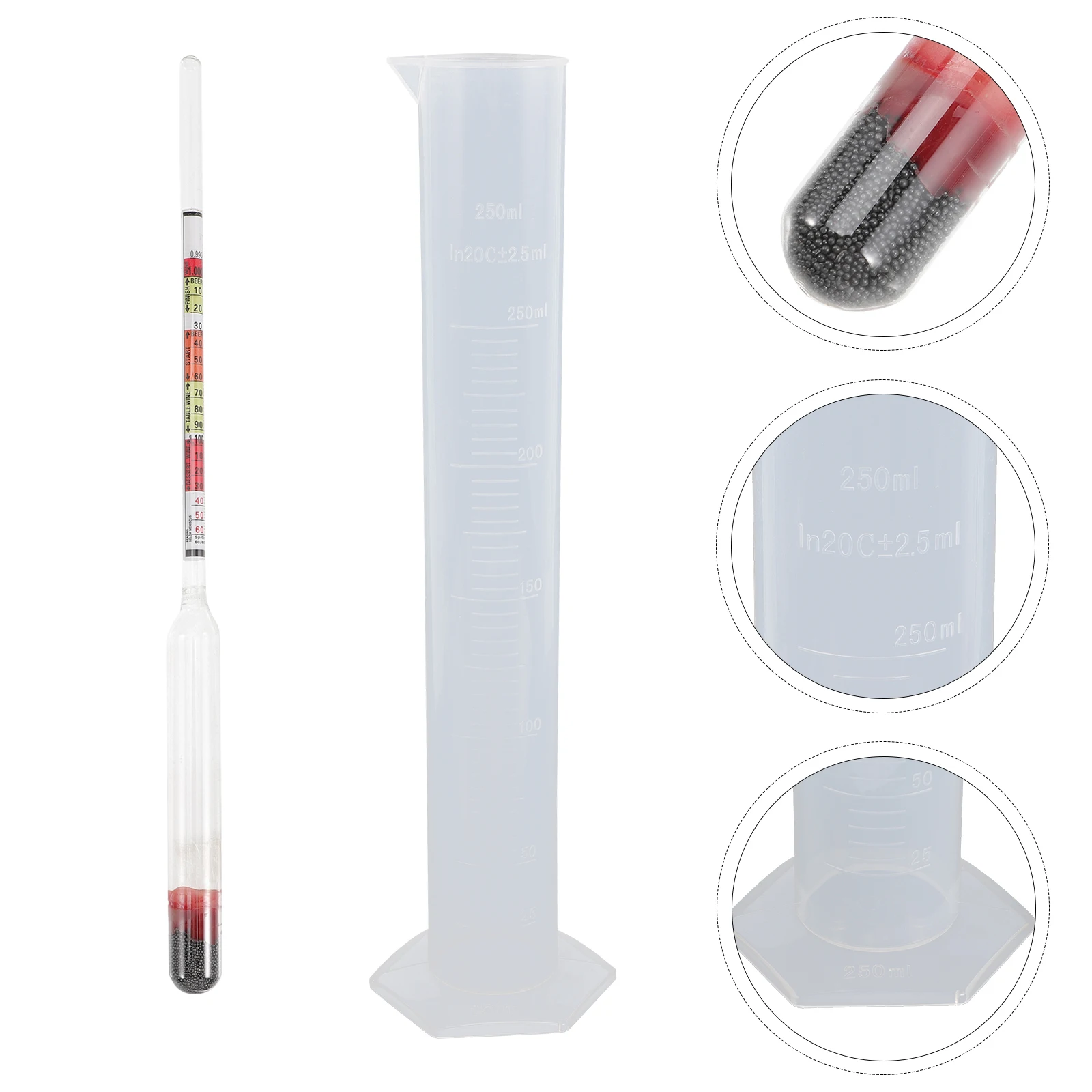 

American Hydrometer Kit Beer Tool Mead Distilled Liquor Whiskey Starter Brewing Supplies Triple Scale Tester