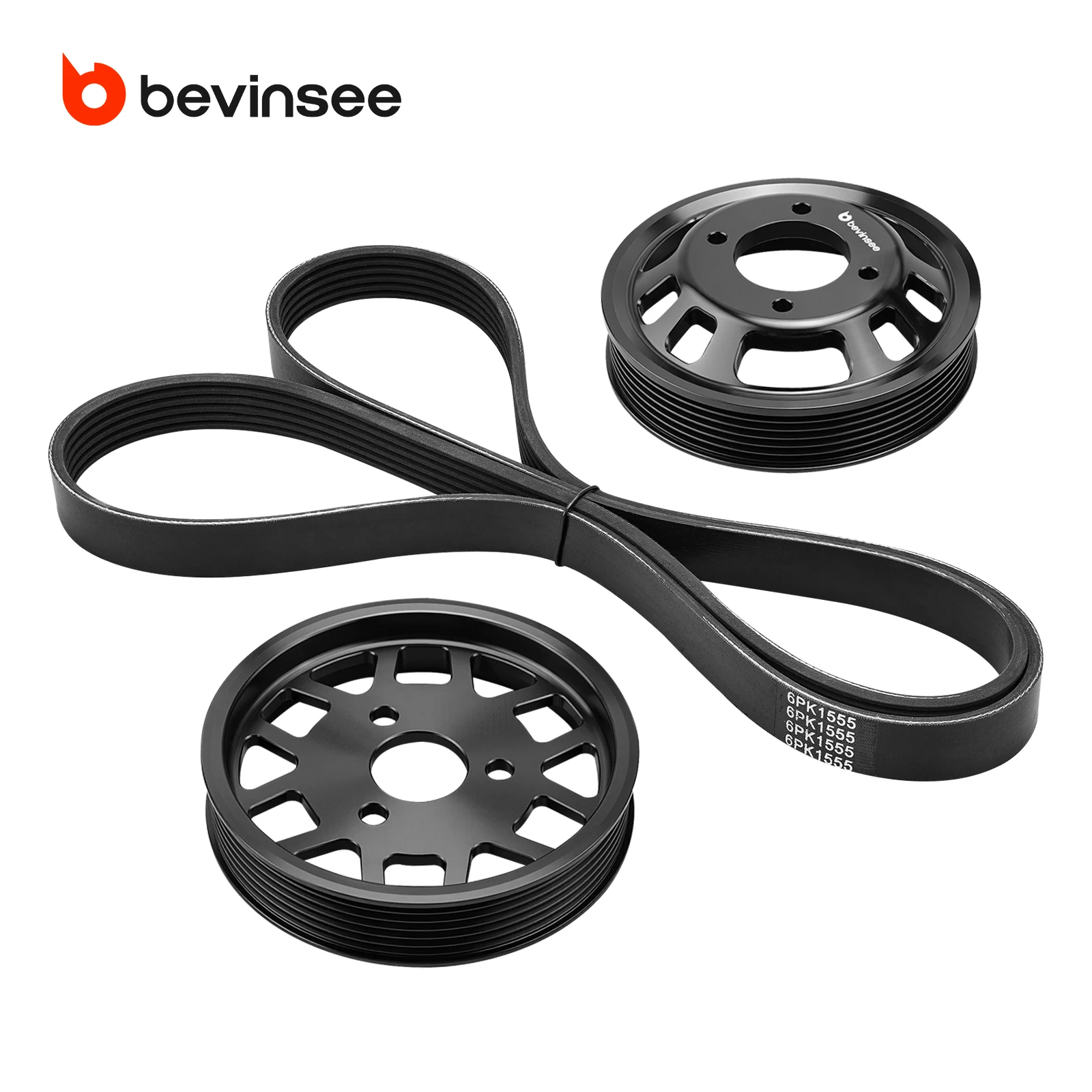 Kit de poulie de direction assistée, poulie de pompe à eau et courroie d'entraînement principale pour BMW M52, compatible avec BMW E36 323i 328i E39 528i Z3 E36 2.8